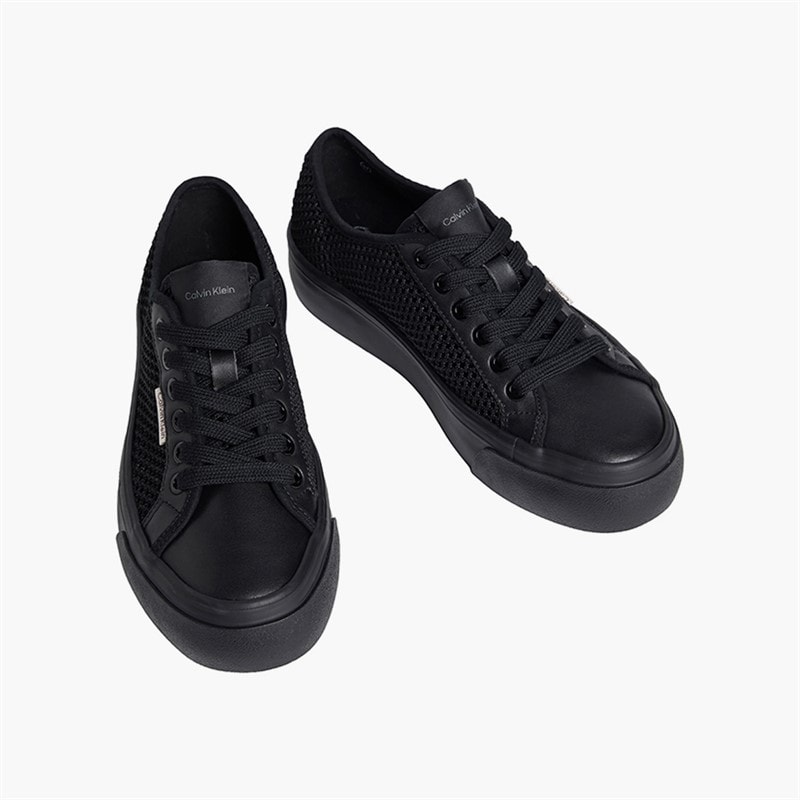 Calvin Klein Herre Dame Vulc Flatform Sneakers Triple Black - Billede 4