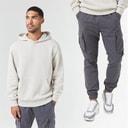 Closure London Herre Hoodie Og Cargo Bukser Sæt Sten/Antracit