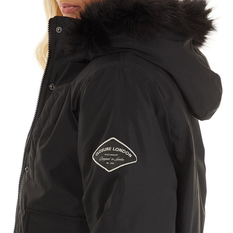 Closure London Dame Cropped Fur Parka Sort - Billede 3