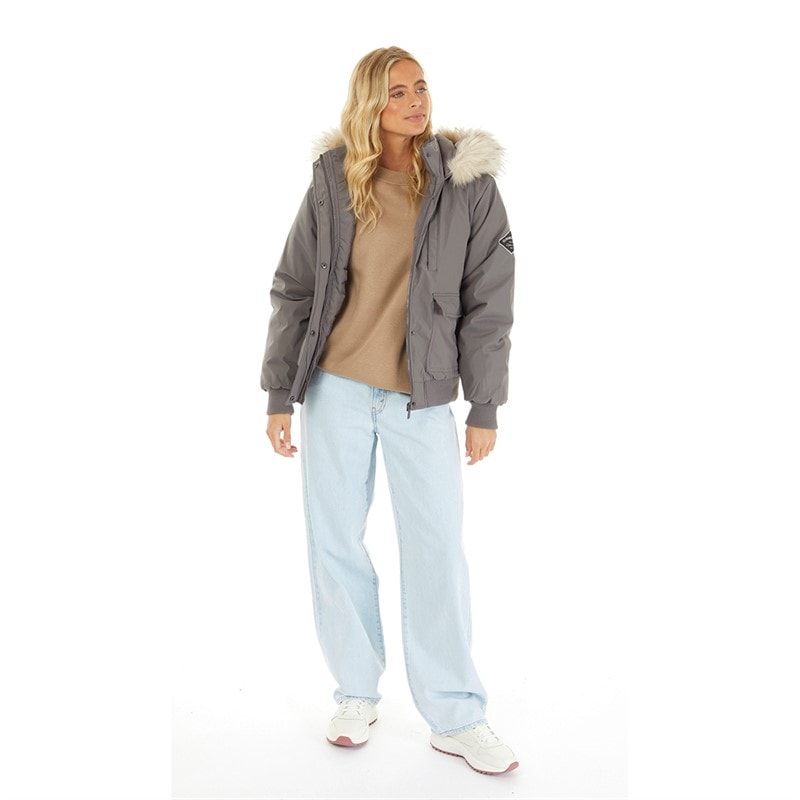 Closure London Dame Cropped Fur Parka Grå - Billede 4