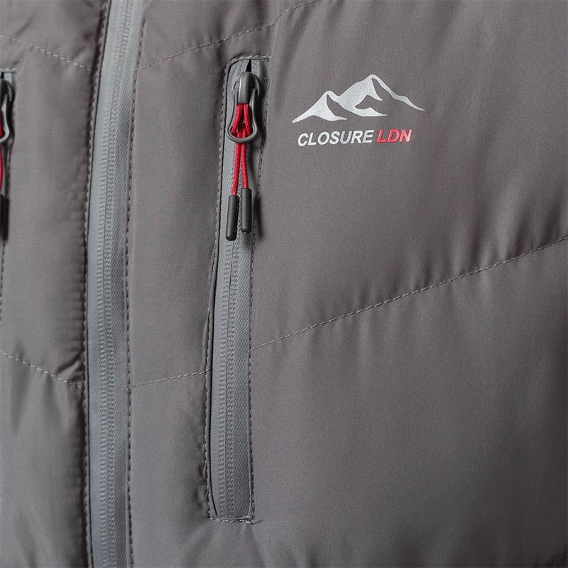 Closure London Herre Tech Logo Puffer Jakke Koksgrå - Billede 5