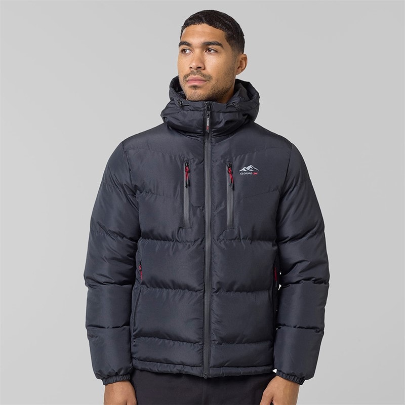 Closure London Herre Tech Logo Puffer Jakke Sort - Billede 1