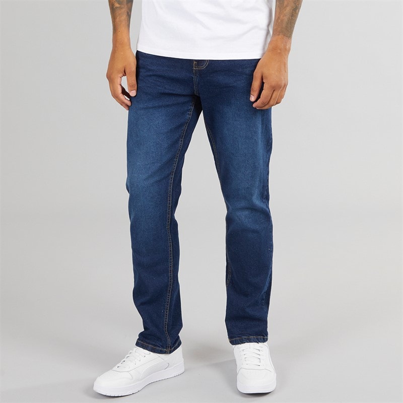 Closure London Herre Straight Fit Denim Jeans Mørkeblå