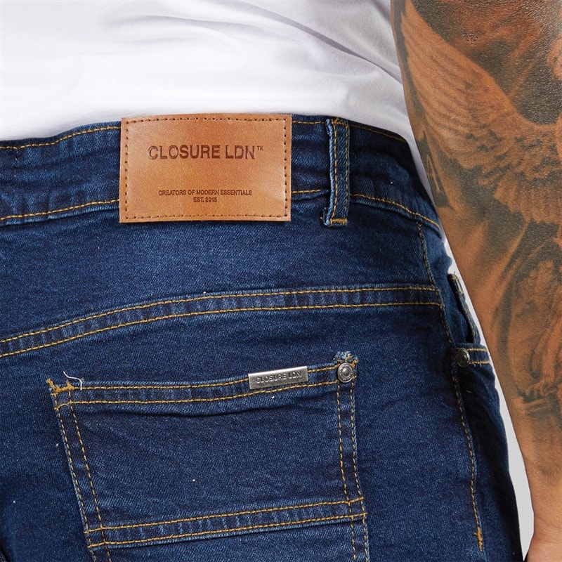 Closure London Herre Straight Fit Denim Jeans Mørkeblå - Billede 3