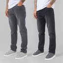 Closure London Herre To Pak Straight Fit Denim Jeans Sort Vask/Grå Vask
