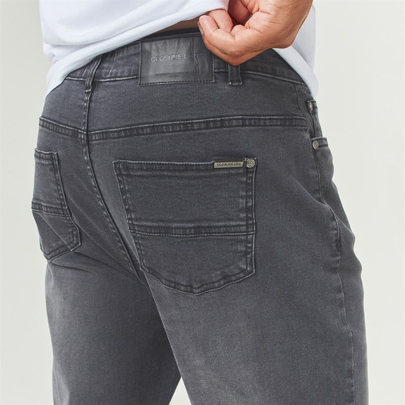 Closure London Herre To Pak Straight Fit Denim Jeans Sort Vask/Grå Vask - Billede 5