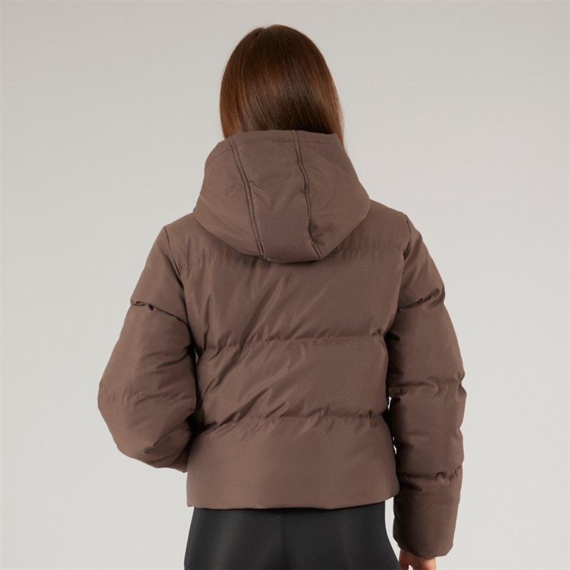 Closure London Dame Storm Cuff Kort Puffer Jakke Kaffe - Billede 2