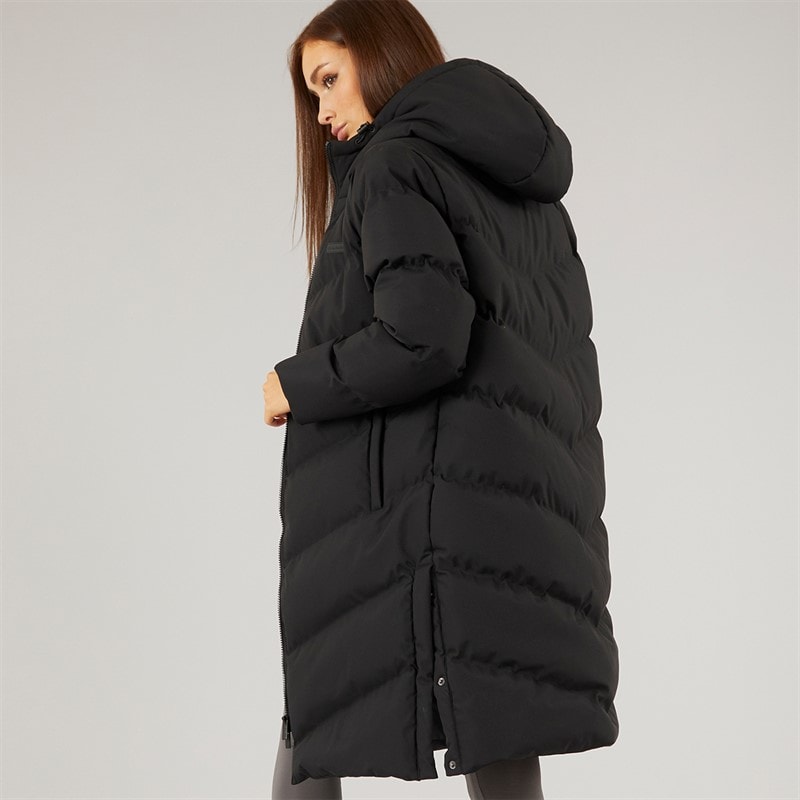 Closure London Dame Lang Foret Jakke Med Slids Sort - Billede 2