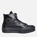 Converse Dame Chuck Taylor All Star Lift Hi Platform Læder Sneakers Sort / Total Eclipse / Sort