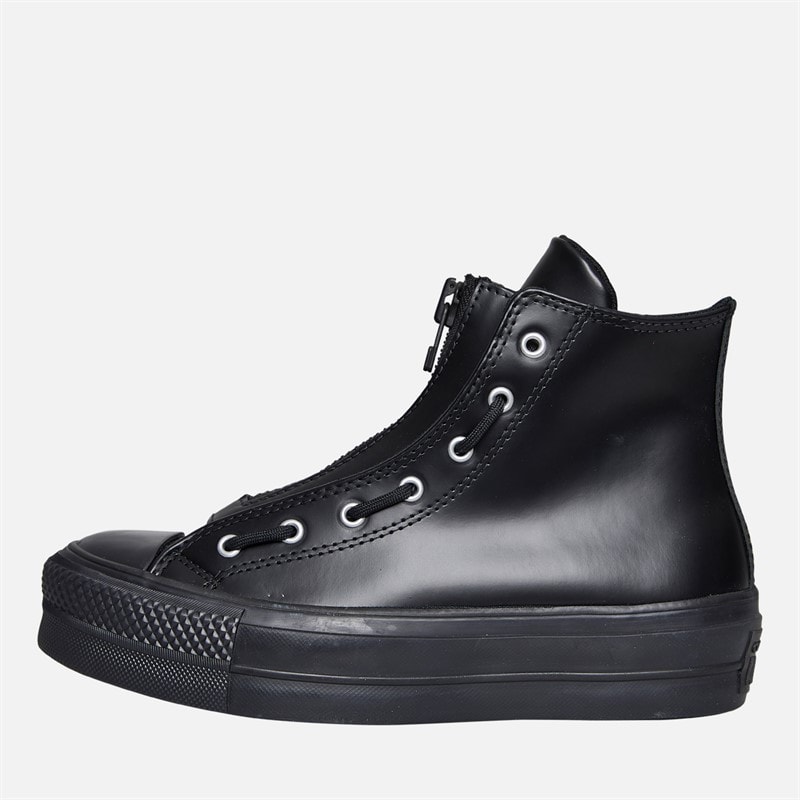 Converse Dame Chuck Taylor All Star Lift Hi Platform Læder Sneakers Sort / Total Eclipse / Sort - Billede 5