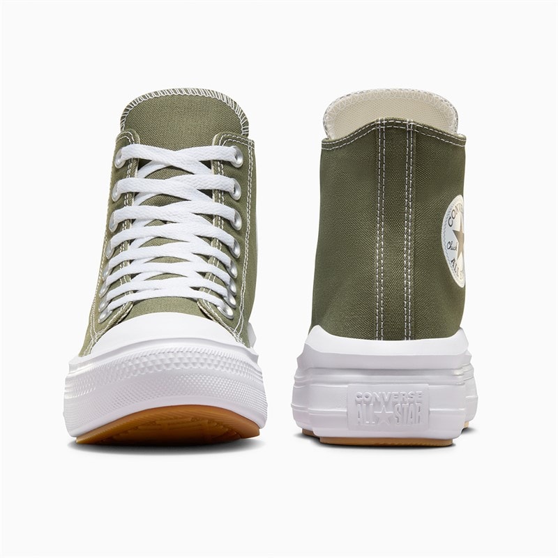 Converse Dame Chuck Taylor All Star Move Hi Træningssko Utility / Hvid / Sort - Billede 3