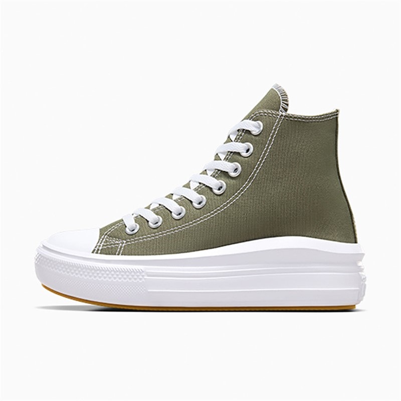 Converse Dame Chuck Taylor All Star Move Hi Træningssko Utility / Hvid / Sort - Billede 5