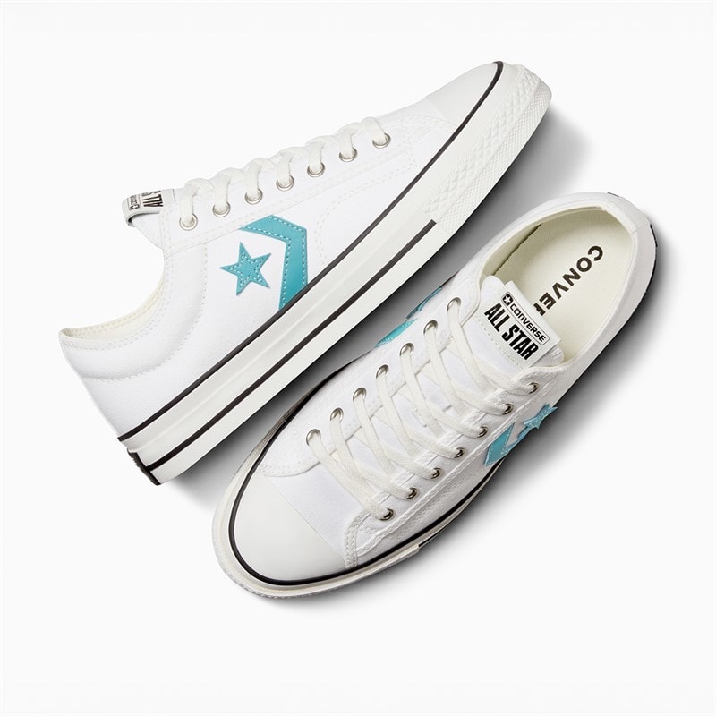 Converse Star Player 76 Ox Træningssko Hvid / Ocean Drip / Sort - Billede 4