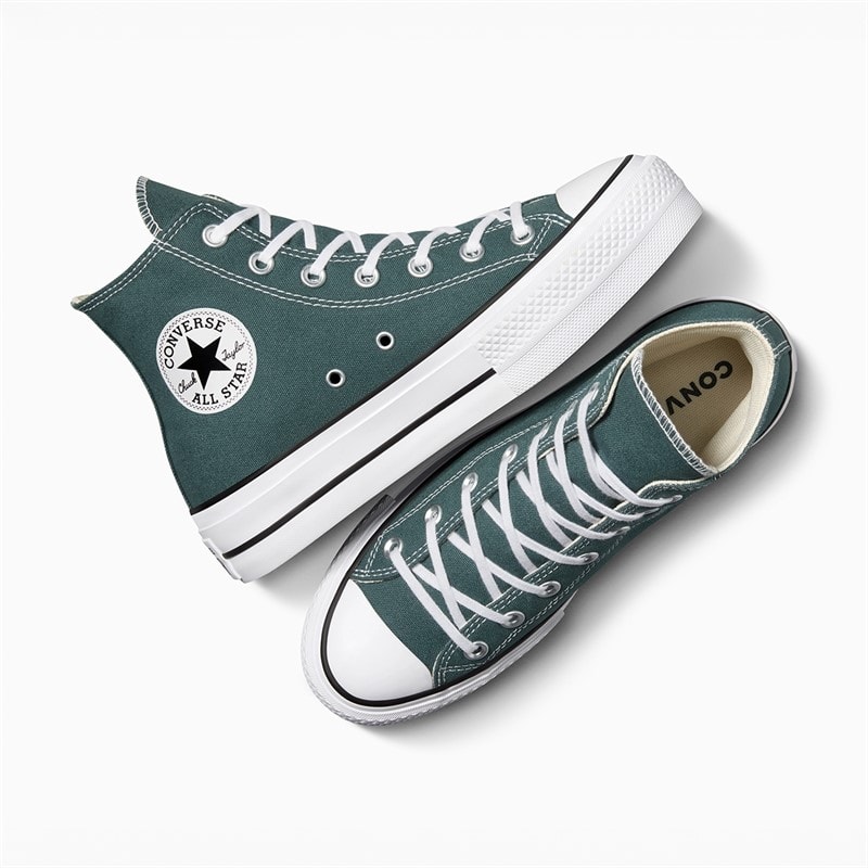 Converse Dame Chuck Taylor All Star Lift Platform Hi Træningssko True Nature / Natural Ivory - Billede 4