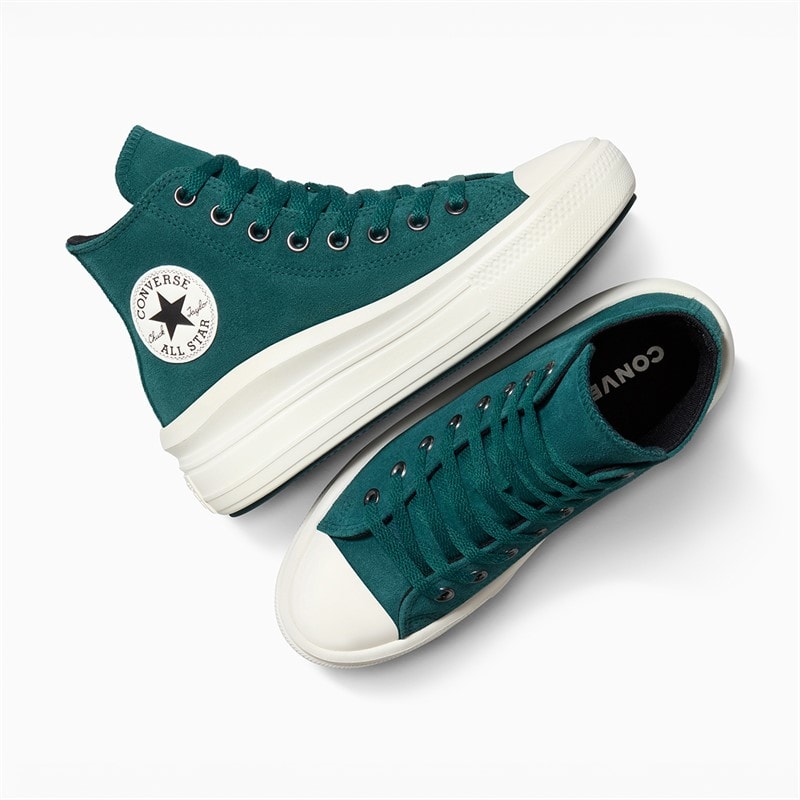 Converse Dame Chuck Taylor All Star Move Platform Ruskind Træningssko Darkly Jaded/Egret/Sort - Billede 4