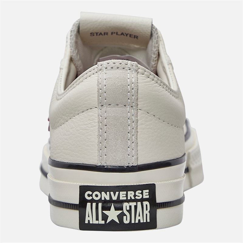 Converse Star Player 76 Læder + Ruskind Træningssko Egret/Egret/Park Red - Billede 3