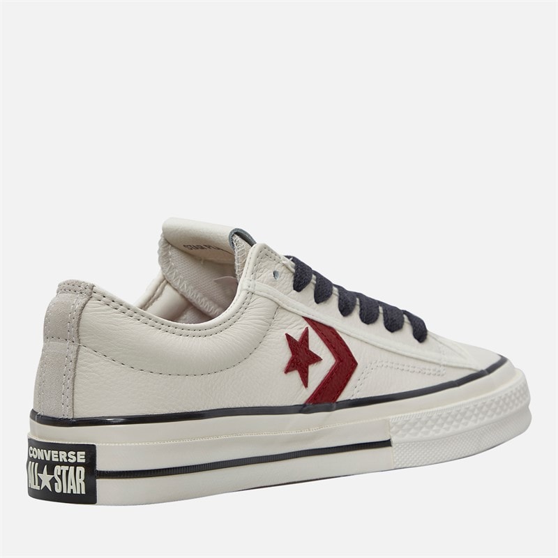 Converse Star Player 76 Læder + Ruskind Træningssko Egret/Egret/Park Red - Billede 5