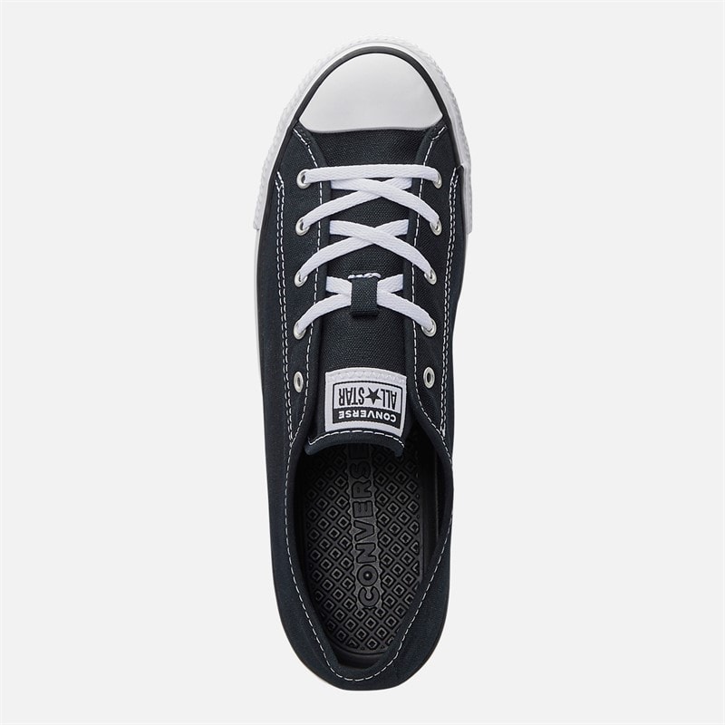 Converse Dame Chuck Taylor All Star Dainty Canvas Træningssko Sort/Hvid/Sort - Billede 4