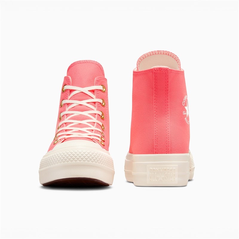 Converse Dame Chuck Taylor All Star Hi Lift Platform Sko Watermelon Slushy/Egret/Hvid - Billede 3