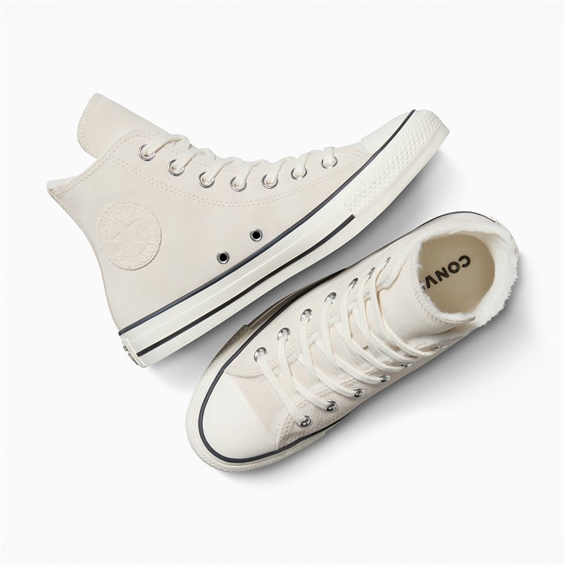 Converse Dame Chuck Taylor All Star Hi Cozy Suede Sneakers Light Dune/Egret/Egret - Billede 4