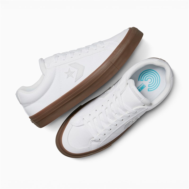 Converse Herre Sport Afslappede Sneakers Hvid/Barely Grey/Gum - Billede 4