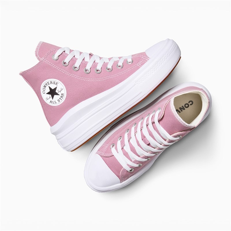 Converse Dame Chuck Taylor All Star Move Platform Træningssko Cliffside Rose/Hvid/Sort - Billede 4