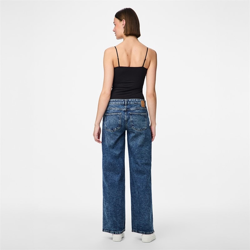 Pieces Dame Selma vide bukser Medium Blue Denim - Billede 3