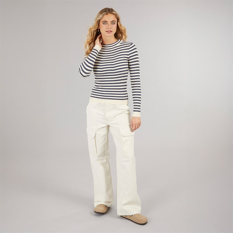 Pieces Dame Crista O Hals Strikket Sweater Ombre Blue - Billede 4