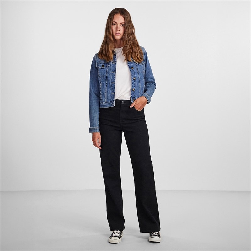Pieces Dame denim jakke Medium Blue Denim - Billede 2