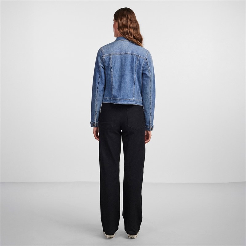 Pieces Dame denim jakke Medium Blue Denim - Billede 3