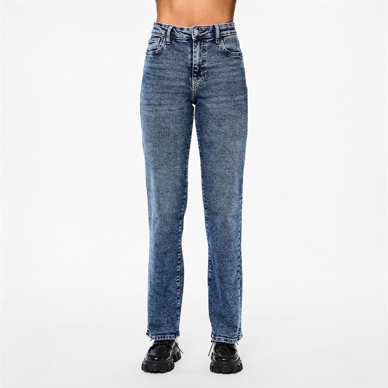 Pieces Dame Kelly Lige Ben Jeans Medium Blue Denim