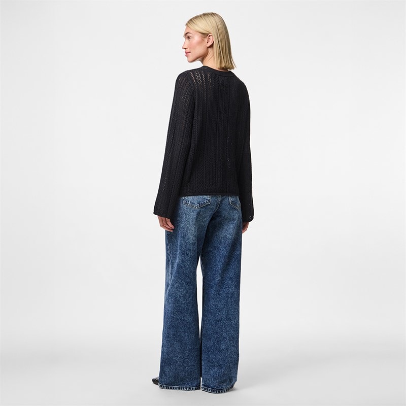 Pieces Dame Mira Strik Top Sort - Billede 3