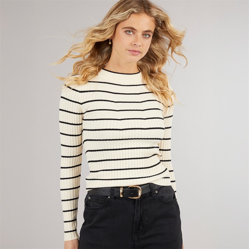 Pieces Dame Crista O Hals Strikket Sweater Birch - Billede 1