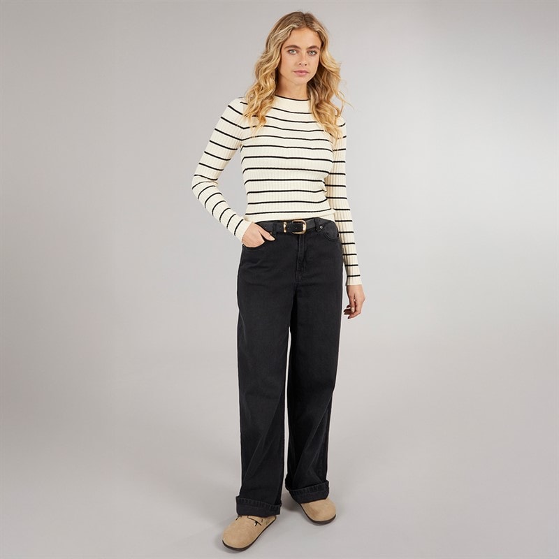 Pieces Dame Crista O Hals Strikket Sweater Birch - Billede 3