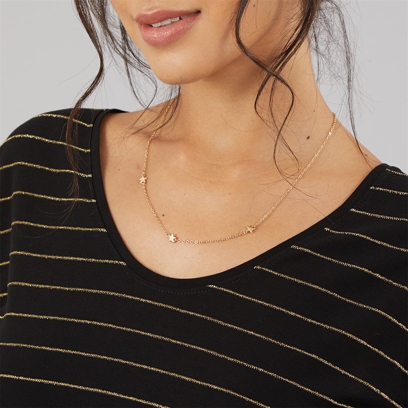 Pieces Dame Billo Lurex T Shirt Sort - Billede 5