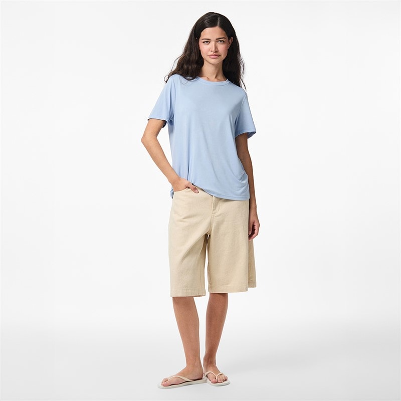 Pieces Dame Anora T Shirt Cashmere Blue - Billede 2