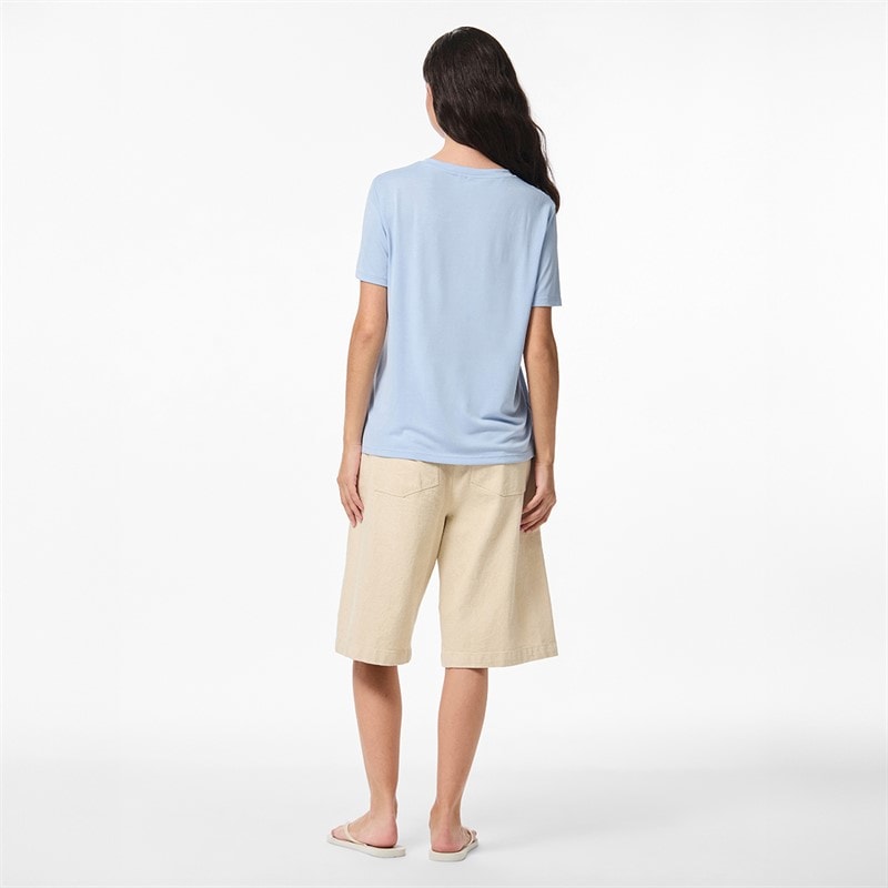Pieces Dame Anora T Shirt Cashmere Blue - Billede 3