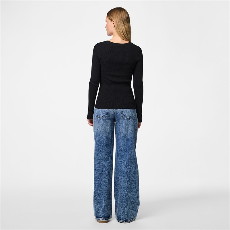 Pieces Dame Mira Strik Top Sort - Billede 3