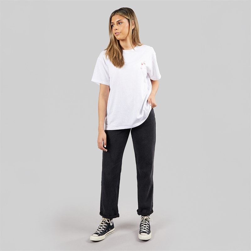 Pieces Dame oversized grafisk t-shirt White Wine - Billede 4