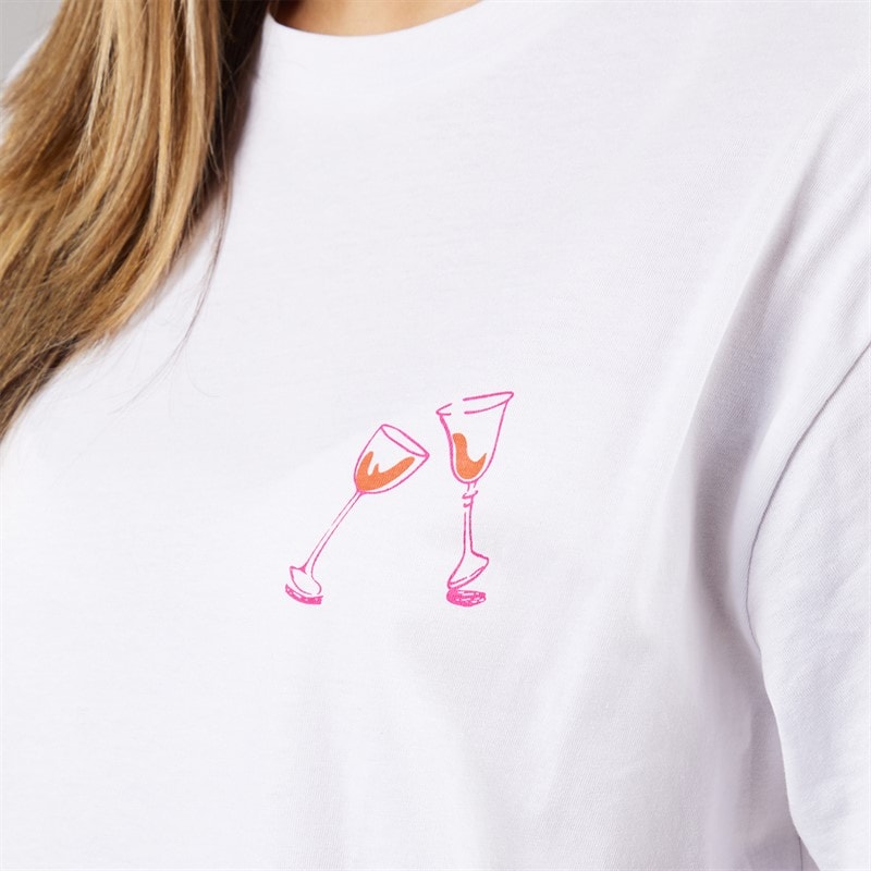 Pieces Dame oversized grafisk t-shirt White Wine - Billede 5