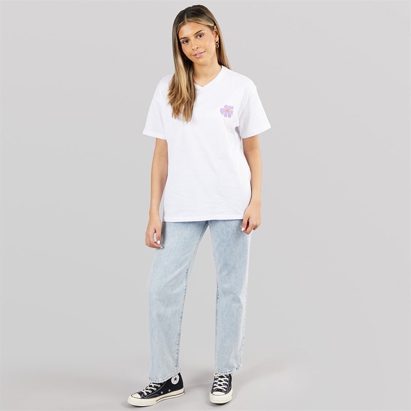 Pieces Dame oversized grafisk t-shirt White Flower - Billede 4