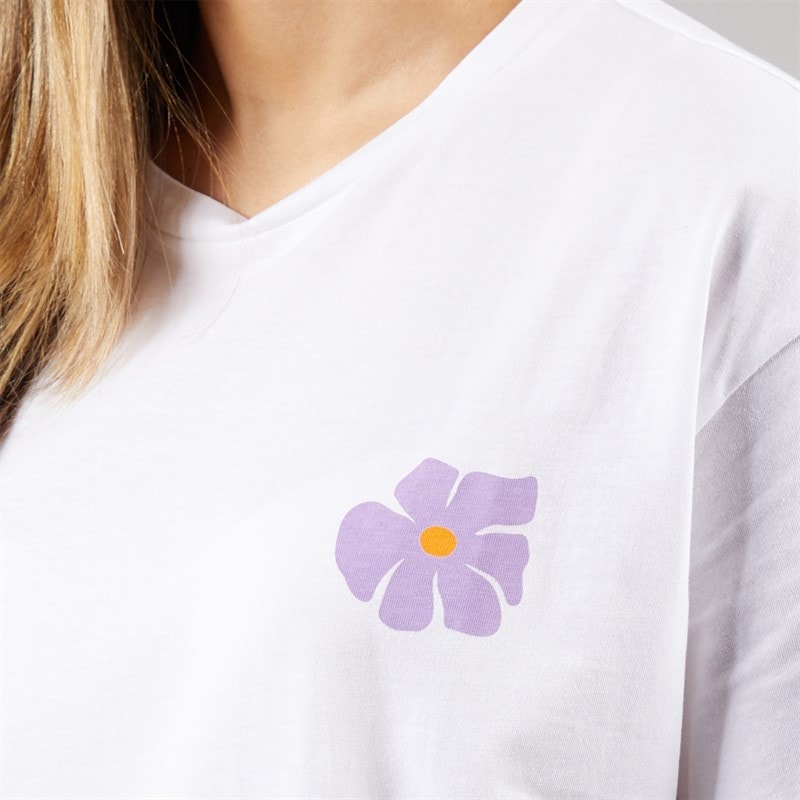 Pieces Dame oversized grafisk t-shirt White Flower - Billede 5