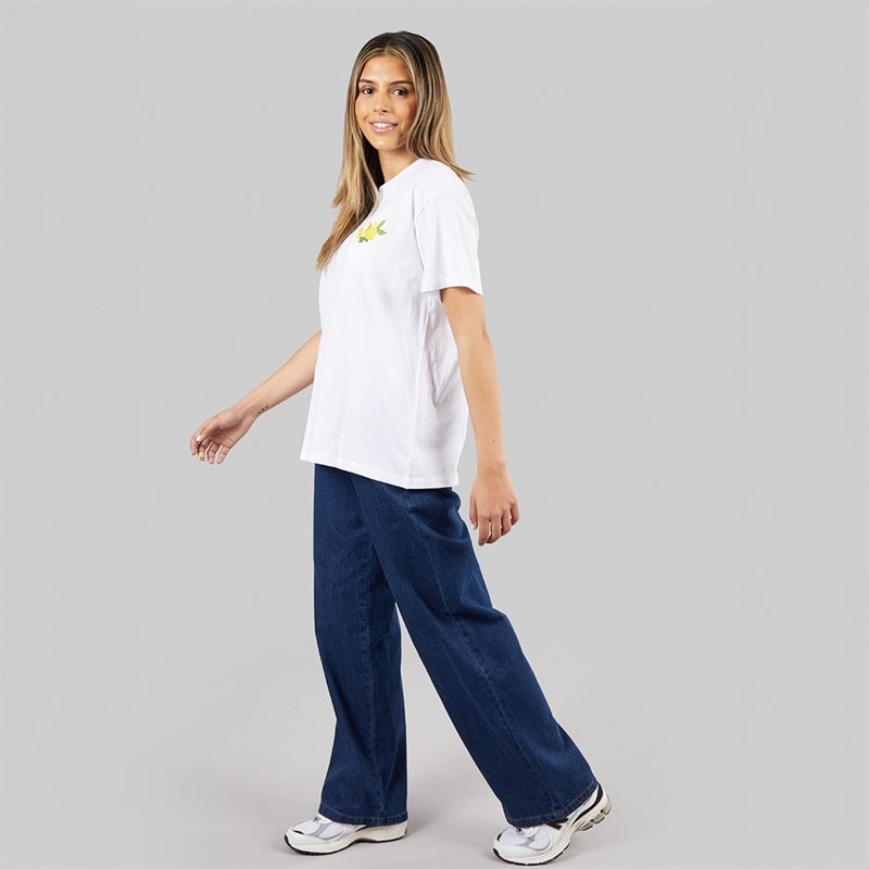 Pieces Dame oversized grafisk t-shirt White Lemon - Billede 4