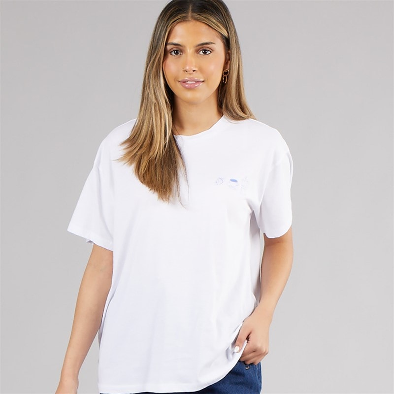 Pieces Dame oversized grafisk t-shirt White Coffee - Billede 2