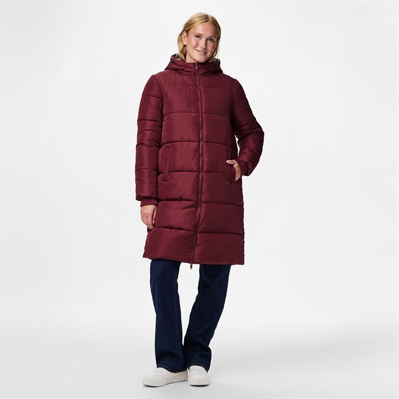 Pieces Dame Janni Lang Dunjakke Tawny Port - Billede 1