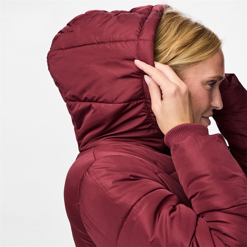 Pieces Dame Janni Lang Dunjakke Tawny Port - Billede 3