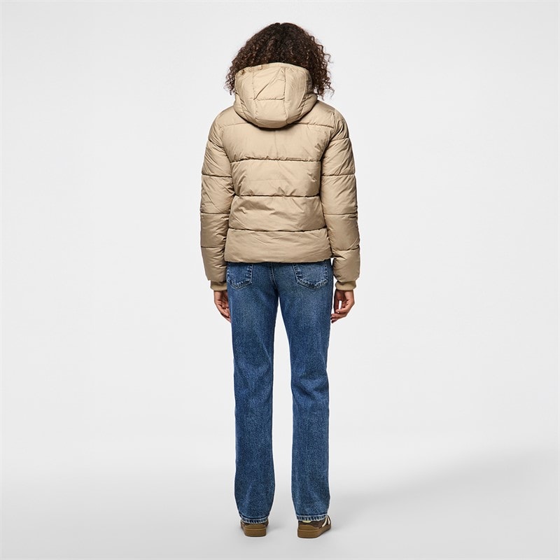 Pieces Dame Janni Kort Puf Jakke Silver Mink - Billede 2