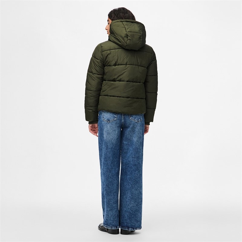 Pieces Dame Janni Kort Puf Jakke Forest Night - Billede 2