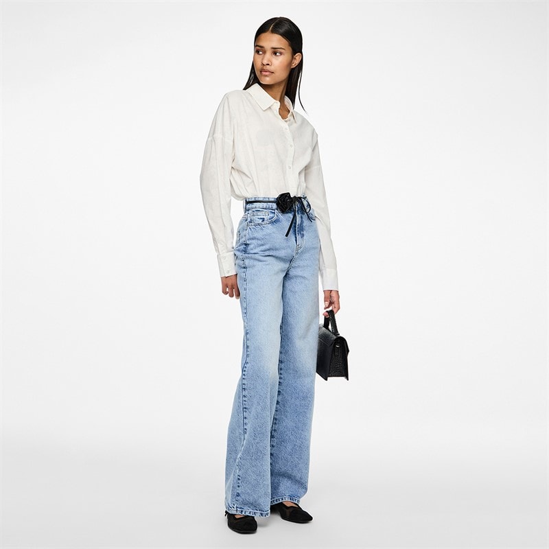 Pieces Dame Selma vide ben jeans Light Blue Denim - Billede 4