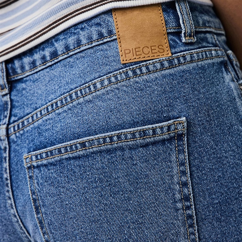 Pieces Dame Selma vide ben jeans Medium Blue Denim - Billede 3